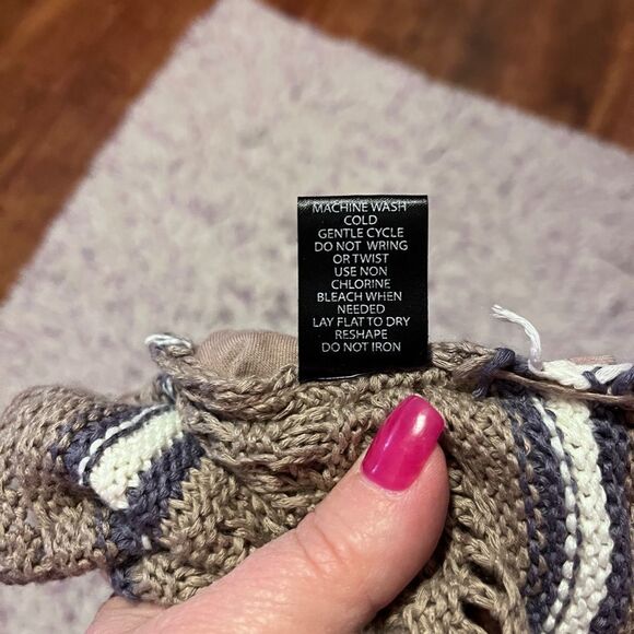 Say What? Large Brown White Crochet Tank Top - Picture 9 of 15